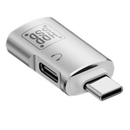 JS-109 USB-C / Type-C to Type-C + USB 3.0 Converter OTG Adapter for Digital Headset and U-Disk(Silver) by buy2fix