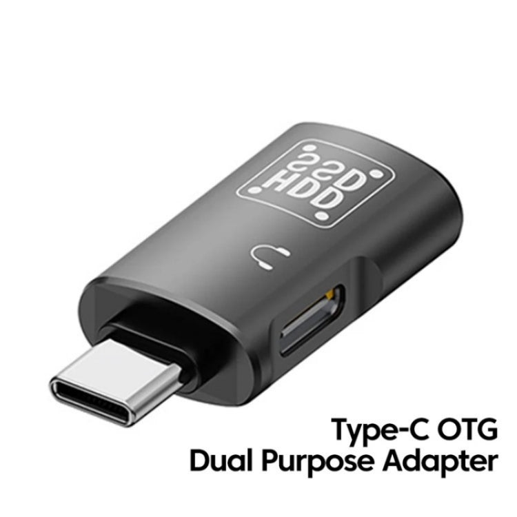 JS-109 USB-C / Type-C to Type-C + USB 3.0 Converter OTG Adapter for Digital Headset and U-Disk(Silver) by buy2fix