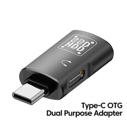 JS-109 USB-C / Type-C to Type-C + USB 3.0 Converter OTG Adapter for Digital Headset and U-Disk(Silver) by buy2fix