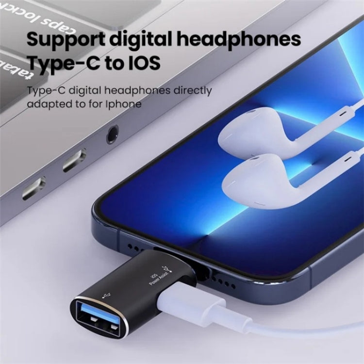 JS-103 8 Pin Male to USB+Type-C Female OTG Adapter(Silver) by buy2fix