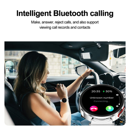 ET490 1.27 inch Color Screen Smart Watch Steel Strap, Support Bluetooth Call / ECG(Silver) by buy2fix