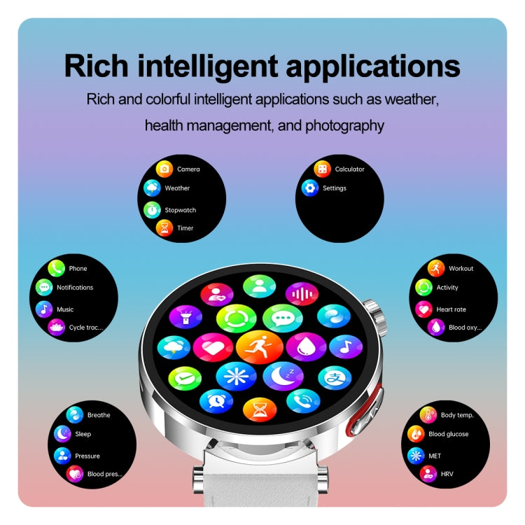 ET490 1.27 inch Color Screen Smart Watch Steel Strap, Support Bluetooth Call / ECG(Silver) by buy2fix