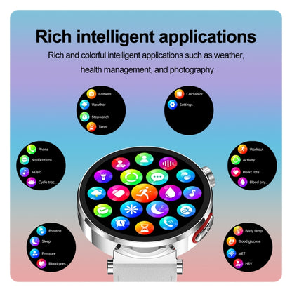 ET490 1.27 inch Color Screen Smart Watch Steel Strap, Support Bluetooth Call / ECG(Silver) by buy2fix