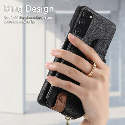 For Samsung Galaxy S20 FE Litchi Leather Oil Edge Ring Zipper Wallet Back Phone Case(Black) by buy2fix