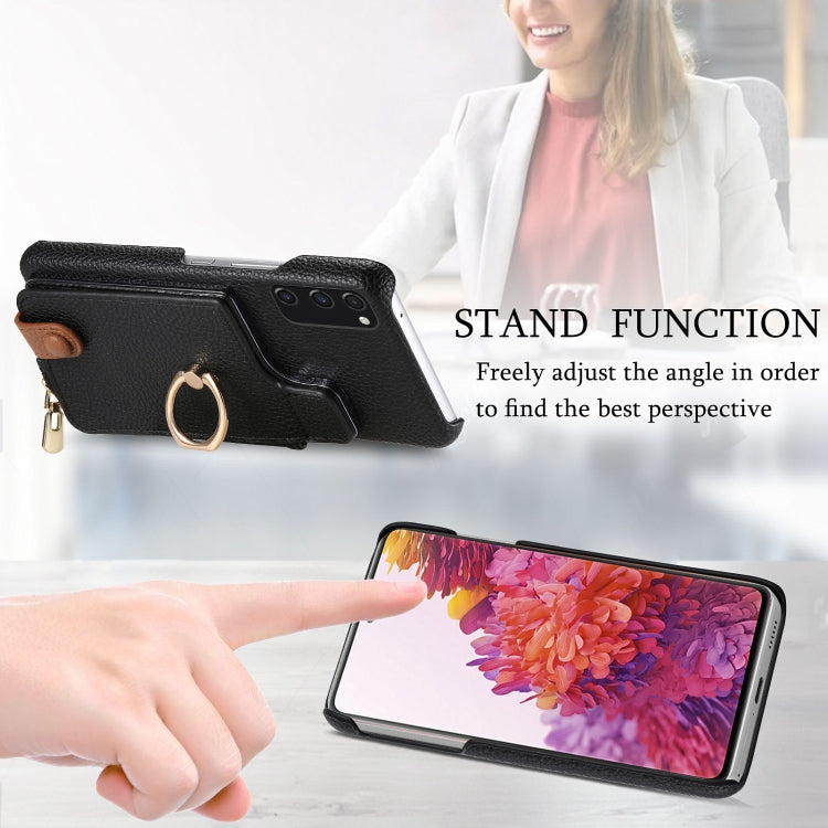 For Samsung Galaxy S20 FE Litchi Leather Oil Edge Ring Zipper Wallet Back Phone Case(Black) by buy2fix