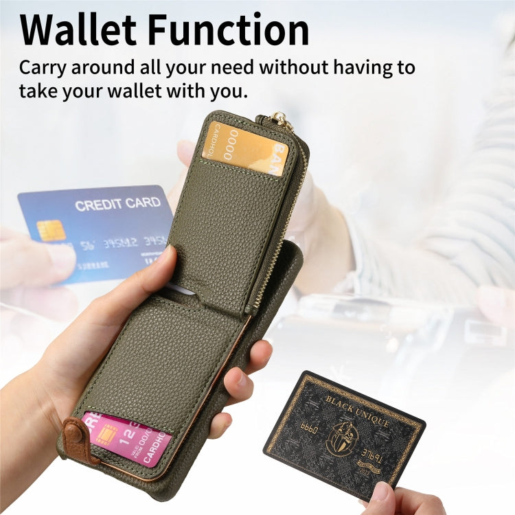 For Samsung Galaxy A25 Litchi Leather Oil Edge Ring Zipper Wallet Back Phone Case(Green) by buy2fix