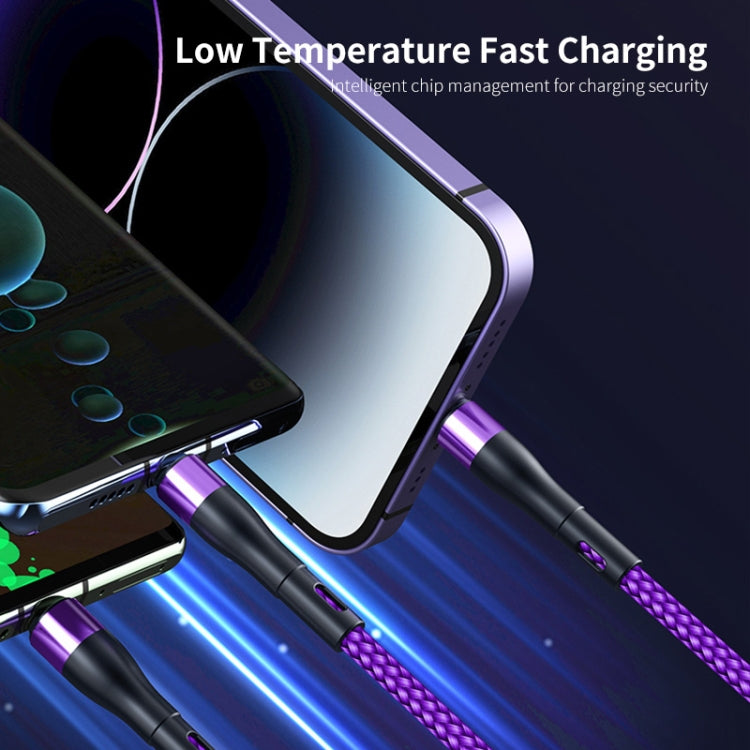 ENKAY 6-in-1 5A USB + Type-C to Type-C / 8 Pin / Micro USB Multifunction Fast Charging Cable, Cable Length:1.3m(Black) by ENKAY