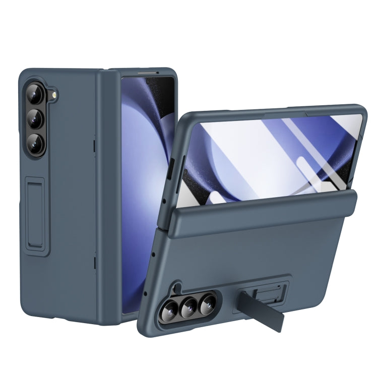 For Samsung Galaxy Z Fold5 5G All-inclusive Shockproof Phone Case with Holder(Grey) - Galaxy Z Fold5 Cases by buy2fix | Online Shopping UK | buy2fix