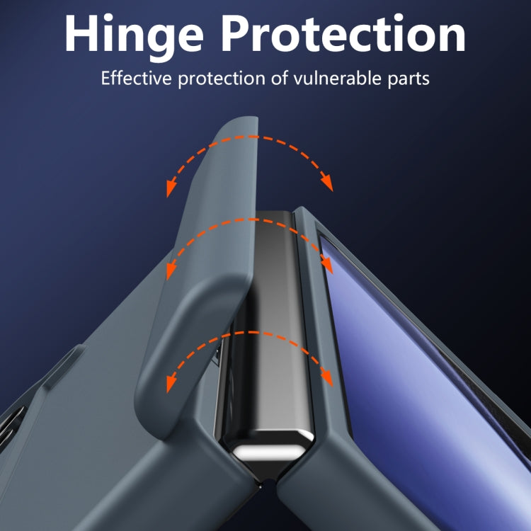 For Samsung Galaxy Z Fold5 5G All-inclusive Shockproof Phone Case with Holder(Grey) - Galaxy Z Fold5 Cases by buy2fix | Online Shopping UK | buy2fix