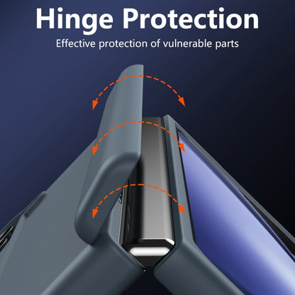 For Samsung Galaxy Z Fold5 5G All-inclusive Shockproof Phone Case with Holder(Grey) - Galaxy Z Fold5 Cases by buy2fix | Online Shopping UK | buy2fix