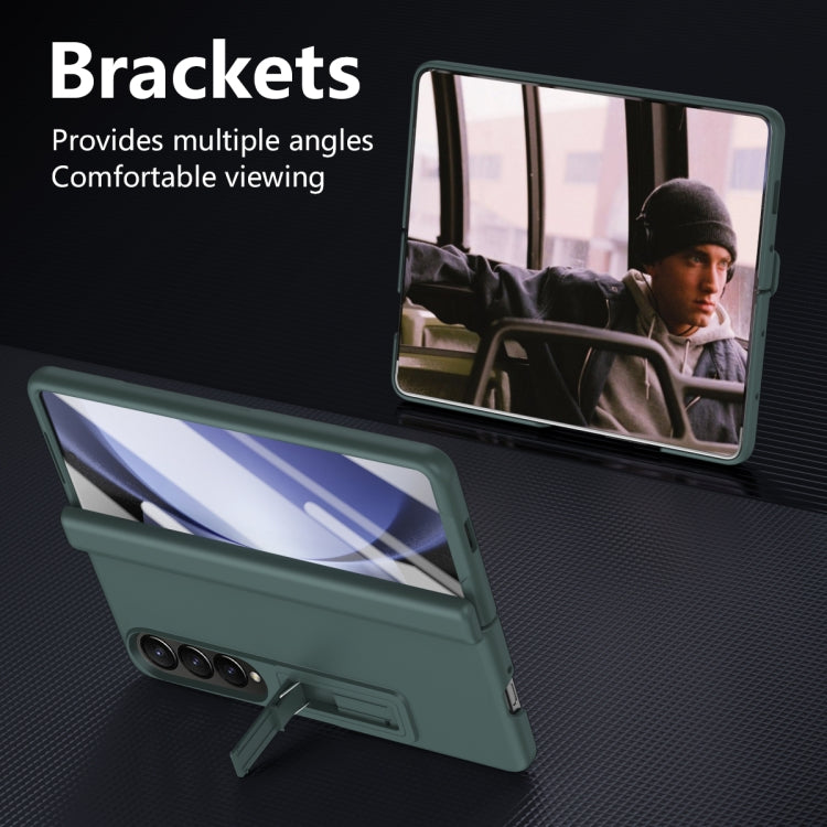 For Samsung Galaxy Z Fold4 All-inclusive Shockproof Phone Case with Holder(Green) - Galaxy Z Fold4 5G Cases by buy2fix | Online Shopping UK | buy2fix