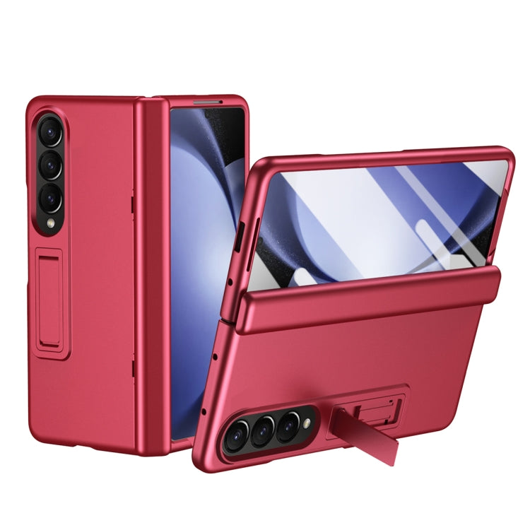 For Samsung Galaxy Z Fold4 All-inclusive Shockproof Phone Case with Holder(Red) - Galaxy Z Fold4 5G Cases by buy2fix | Online Shopping UK | buy2fix