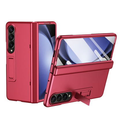 For Samsung Galaxy Z Fold4 All-inclusive Shockproof Phone Case with Holder(Red) - Galaxy Z Fold4 5G Cases by buy2fix | Online Shopping UK | buy2fix