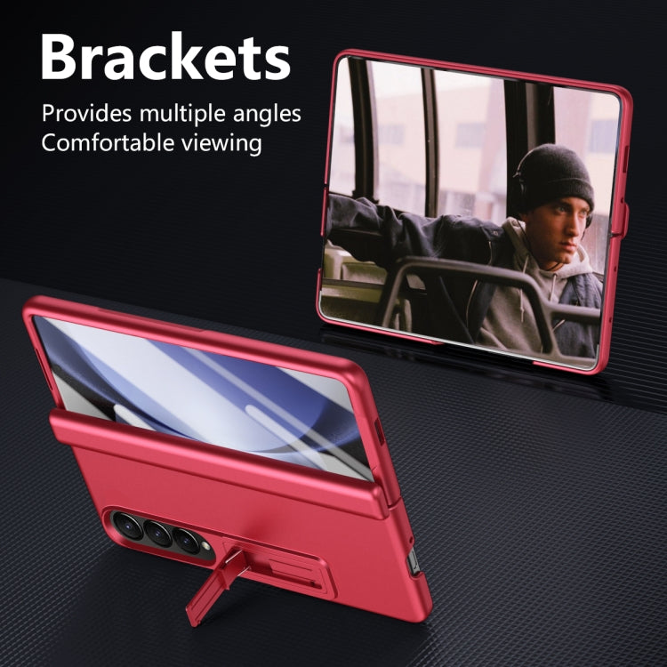 For Samsung Galaxy Z Fold4 All-inclusive Shockproof Phone Case with Holder(Red) - Galaxy Z Fold4 5G Cases by buy2fix | Online Shopping UK | buy2fix