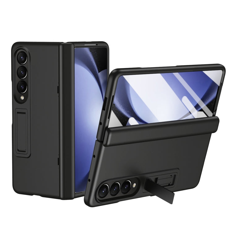 For Samsung Galaxy Z Fold4 All-inclusive Shockproof Phone Case with Holder(Black) - Galaxy Z Fold4 5G Cases by buy2fix | Online Shopping UK | buy2fix