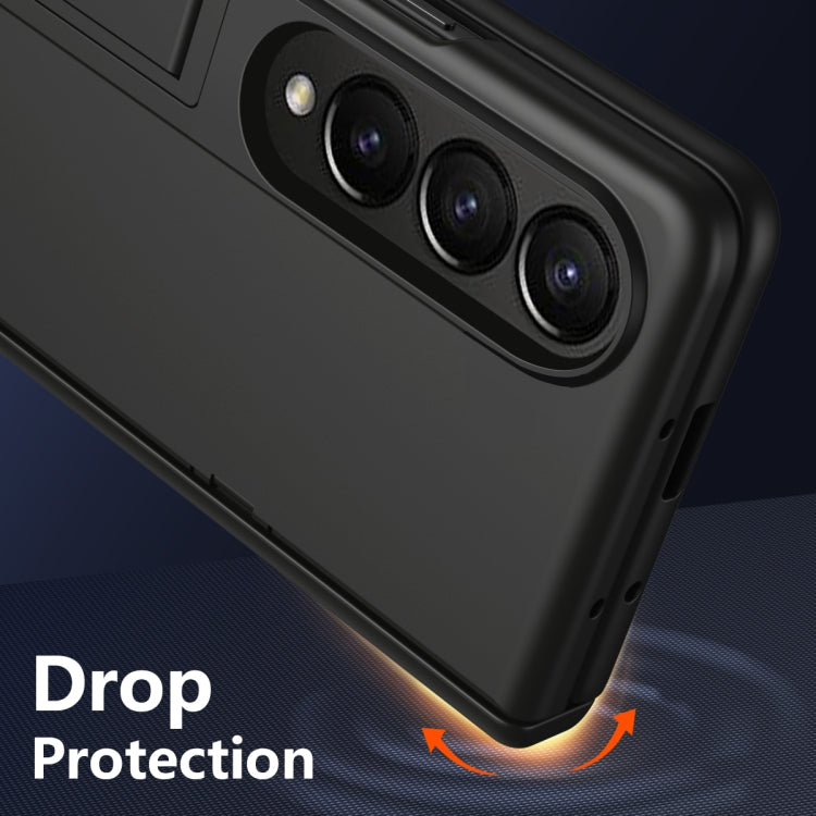 For Samsung Galaxy Z Fold4 All-inclusive Shockproof Phone Case with Holder(Black) - Galaxy Z Fold4 5G Cases by buy2fix | Online Shopping UK | buy2fix