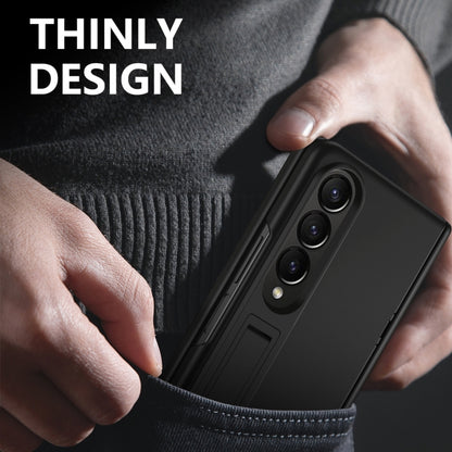 For Samsung Galaxy Z Fold4 All-inclusive Shockproof Phone Case with Holder(Black) - Galaxy Z Fold4 5G Cases by buy2fix | Online Shopping UK | buy2fix