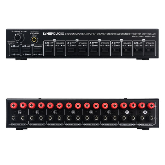 B06 82 In 6 Out Power Amplifier Speaker Selector 6 Region Stereo Speaker Switcher -  by buy2fix | Online Shopping UK | buy2fix