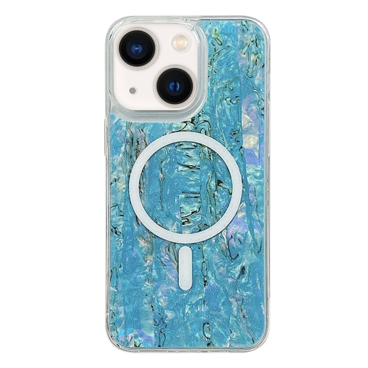 For iPhone 13 / 14 Shell Texture Multicolor MagSafe TPU Phone Case(Sky Blue) by buy2fix