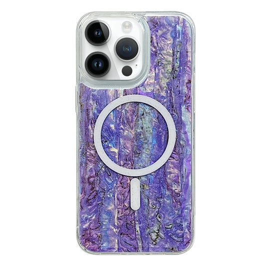 For iPhone 12 Pro Max Shell Texture Multicolor MagSafe TPU Phone Case(Purple) by buy2fix