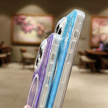 For iPhone 13 / 14 Shell Texture Multicolor MagSafe TPU Phone Case(Sky Blue) by buy2fix