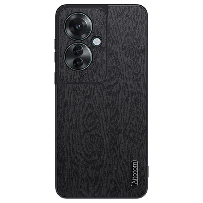 For OPPO Reno11 F Tree Bark Leather Shockproof Phone Case(Black) - OPPO Cases by buy2fix | Online Shopping UK | buy2fix