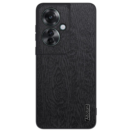 For OPPO Reno11 F Tree Bark Leather Shockproof Phone Case(Black) - OPPO Cases by buy2fix | Online Shopping UK | buy2fix
