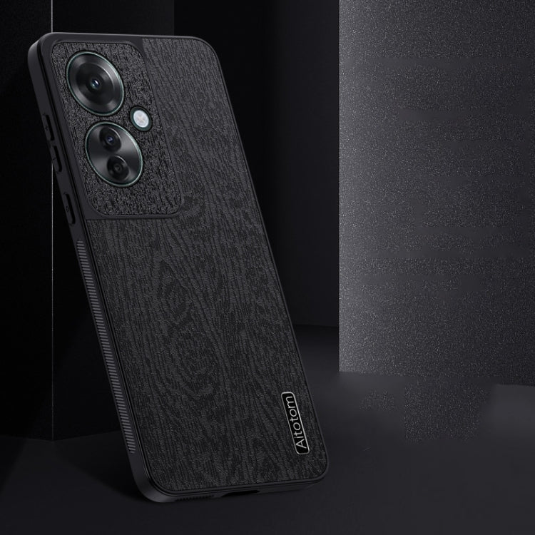 For OPPO Reno11 F Tree Bark Leather Shockproof Phone Case(Black) - OPPO Cases by buy2fix | Online Shopping UK | buy2fix