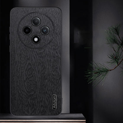 For OPPO A3 Pro China Tree Bark Leather Shockproof Phone Case(Black) by buy2fix