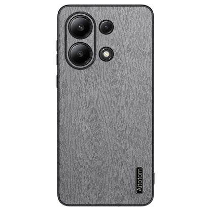 For Xiaomi Redmi Note 13 4G Tree Bark Leather Shockproof Phone Case(Grey) - Xiaomi Cases by buy2fix | Online Shopping UK | buy2fix