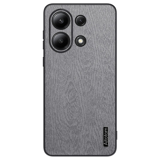 For Xiaomi Redmi Note 13 4G Tree Bark Leather Shockproof Phone Case(Grey) - Xiaomi Cases by buy2fix | Online Shopping UK | buy2fix