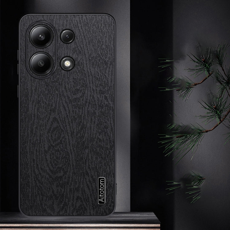 For Xiaomi Redmi Note 13 4G Tree Bark Leather Shockproof Phone Case(Grey) - Xiaomi Cases by buy2fix | Online Shopping UK | buy2fix