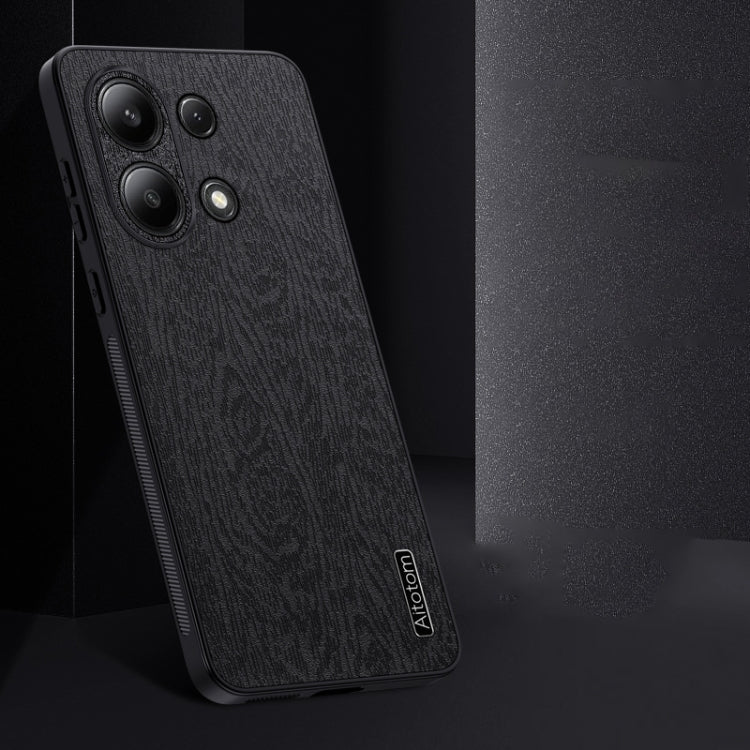 For Xiaomi Redmi Note 13 4G Tree Bark Leather Shockproof Phone Case(Grey) - Xiaomi Cases by buy2fix | Online Shopping UK | buy2fix