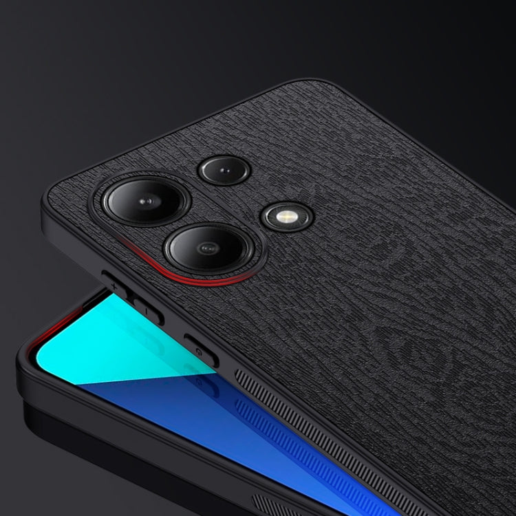 For Xiaomi Redmi Note 13 4G Tree Bark Leather Shockproof Phone Case(Grey) - Xiaomi Cases by buy2fix | Online Shopping UK | buy2fix