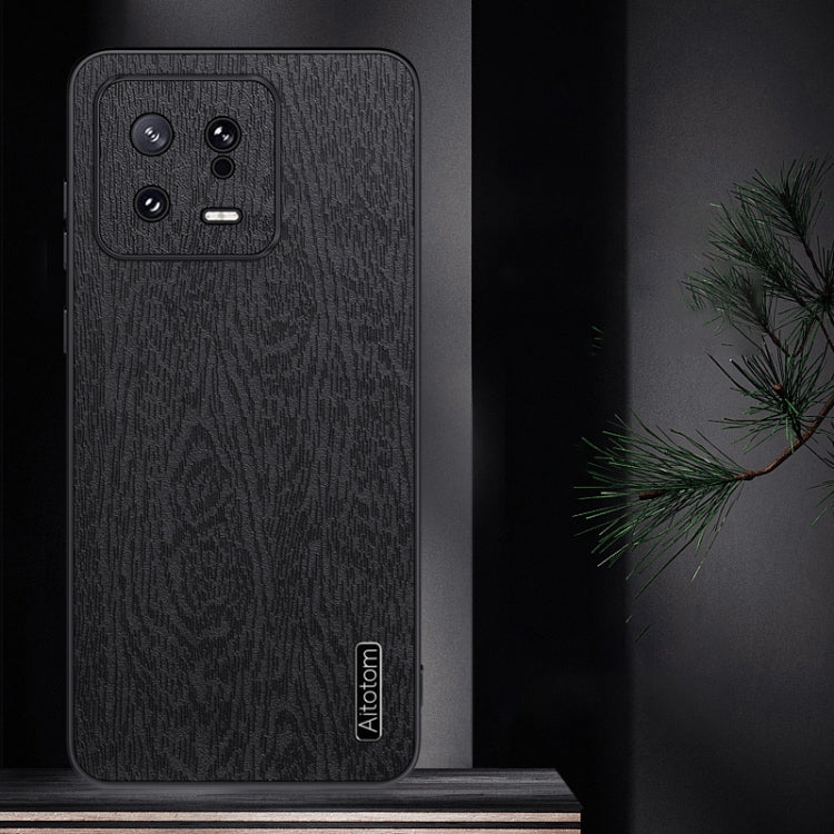 For Xiaomi  13 Tree Bark Leather Shockproof Phone Case(Black) - Xiaomi Cases by buy2fix | Online Shopping UK | buy2fix