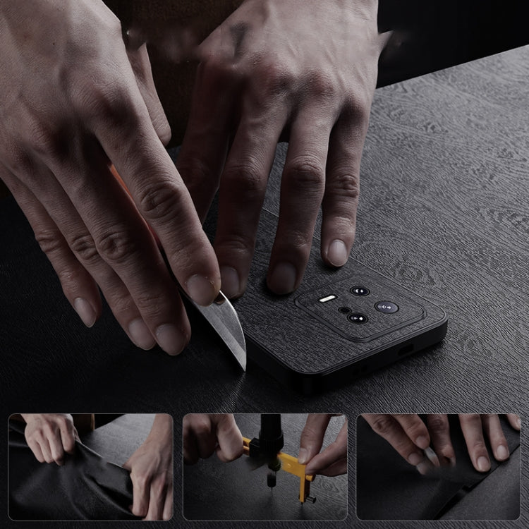 For Xiaomi  13 Tree Bark Leather Shockproof Phone Case(Black) - Xiaomi Cases by buy2fix | Online Shopping UK | buy2fix