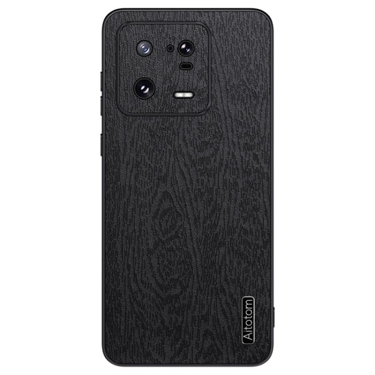 For Xiaomi 13 Pro Tree Bark Leather Shockproof Phone Case(Black)
