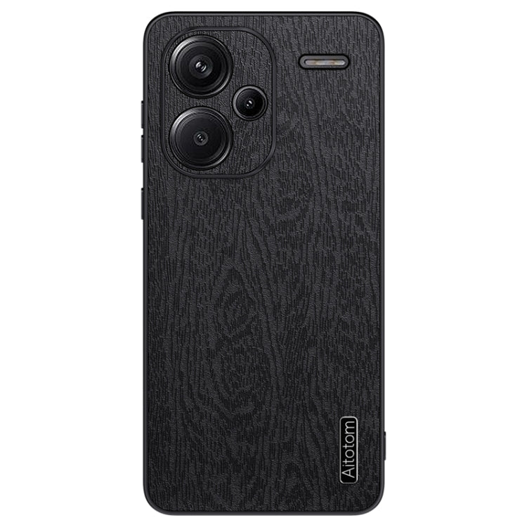 For Xiaomi Redmi Note 13 Pro+ Tree Bark Leather Shockproof Phone Case(Black) - Xiaomi Cases by buy2fix | Online Shopping UK | buy2fix