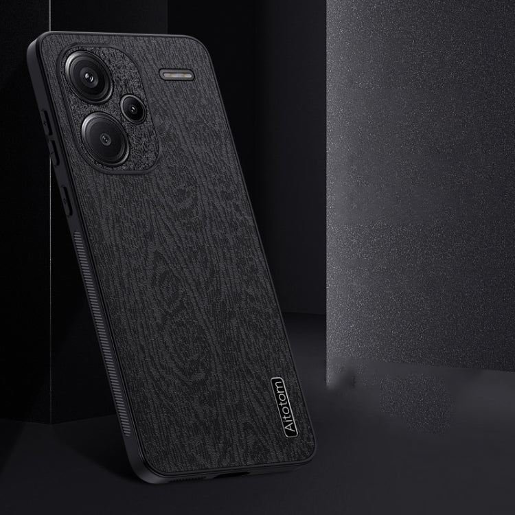 For Xiaomi Redmi Note 13 Pro+ Tree Bark Leather Shockproof Phone Case(Black) - Xiaomi Cases by buy2fix | Online Shopping UK | buy2fix