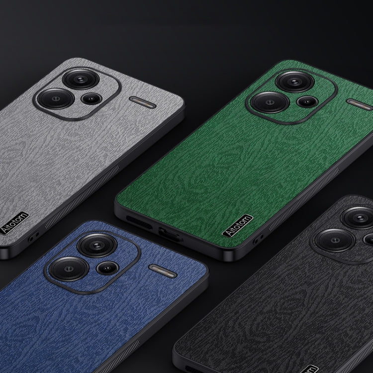 For Xiaomi Redmi Note 13 Pro+ Tree Bark Leather Shockproof Phone Case(Black) - Xiaomi Cases by buy2fix | Online Shopping UK | buy2fix