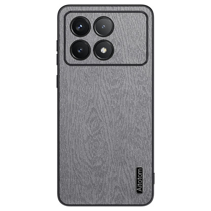For Xiaomi Redmi K70 Tree Bark Leather Shockproof Phone Case(Grey) - Xiaomi Cases by buy2fix | Online Shopping UK | buy2fix