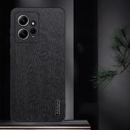 For Xiaomi Redmi Note 12 4G Global Tree Bark Leather Shockproof Phone Case(Grey) - Xiaomi Cases by buy2fix | Online Shopping UK | buy2fix