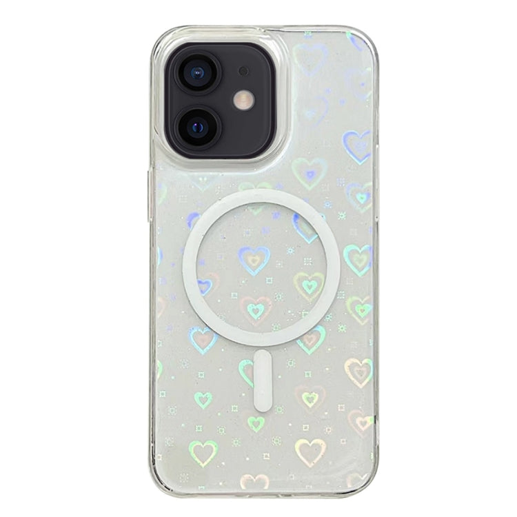 For iPhone 11 Laser Love MagSafe TPU Phone Case(Transparent) by buy2fix