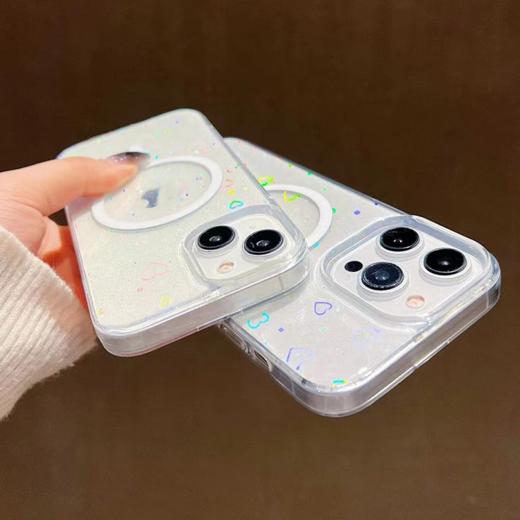 For iPhone 11 Laser Love MagSafe TPU Phone Case(Transparent) by buy2fix