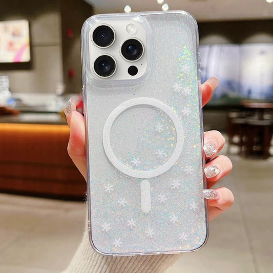 For iPhone 15 Pro Max Explosive Flash Gradient MagSafe TPU Phone Case(Cold Blue) by buy2fix