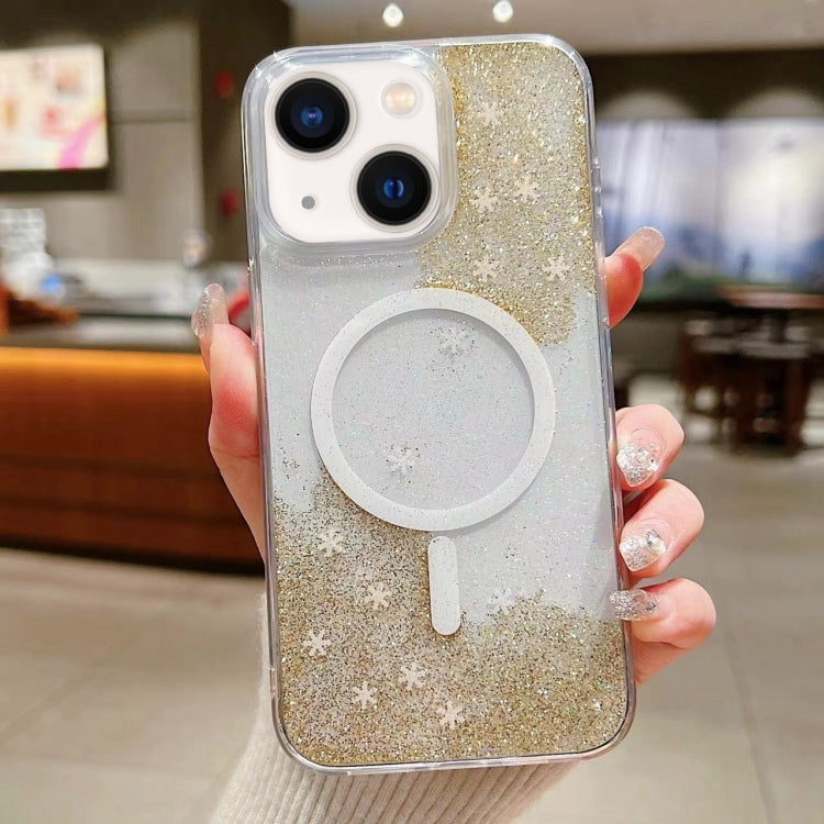 For iPhone 14 Explosive Flash Gradient MagSafe TPU Phone Case(Gold) by buy2fix