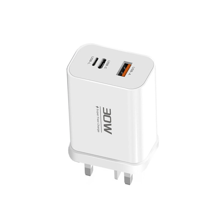 PD30W USB-C / Type-C + 8 Pin + USB Charger with USB to Micro USB Data Cable(UK Plug) by buy2fix