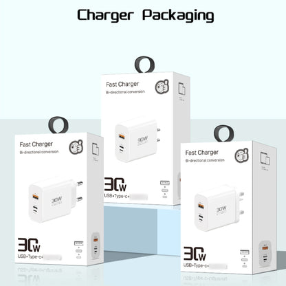 PD30W USB-C / Type-C + 8 Pin + USB Charger with USB to Micro USB Data Cable(EU Plug) by buy2fix