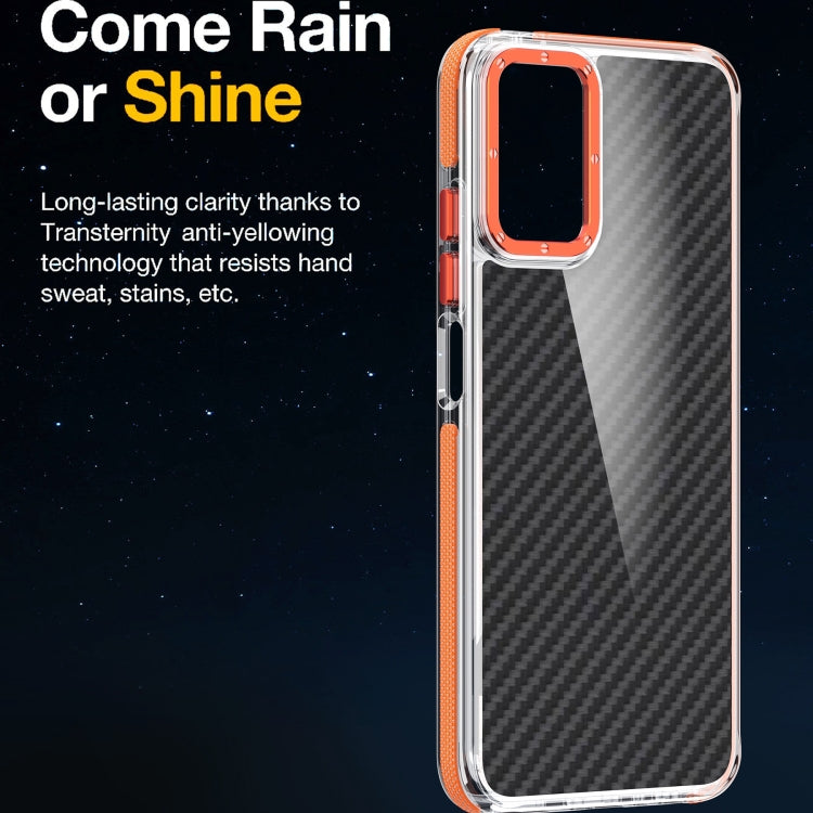 For Motorola Moto G Play 2024 Dual-Color Carbon Fiber Acrylic Hybrid TPU Phone Case(Orange) by buy2fix