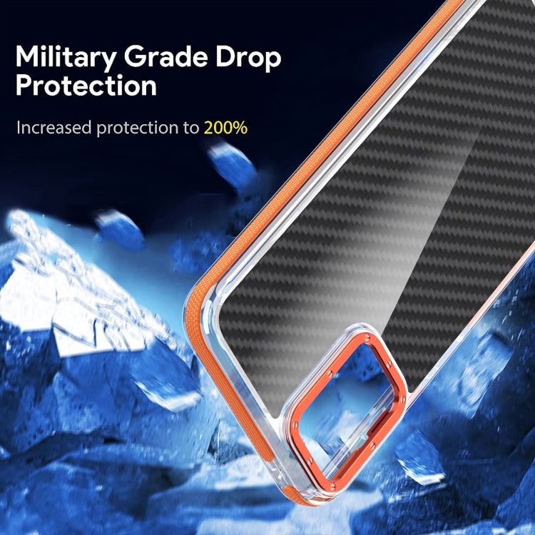 For Motorola Moto G Play 2024 Dual-Color Carbon Fiber Acrylic Hybrid TPU Phone Case(Orange) by buy2fix
